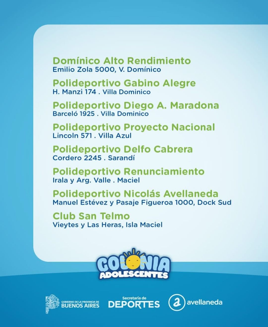  COLONIA ADOLESCENTES