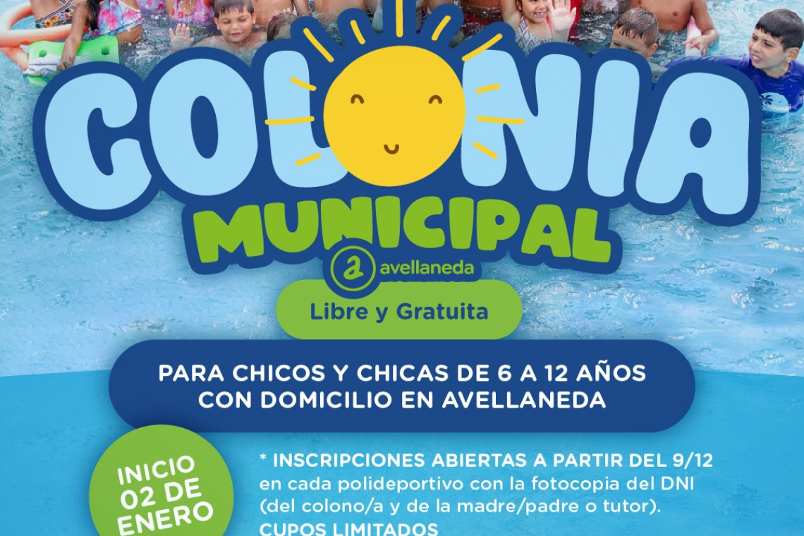 COMIENZA LA INSCRIPCIÓN PARA LA COLONIA MUNICIPAL