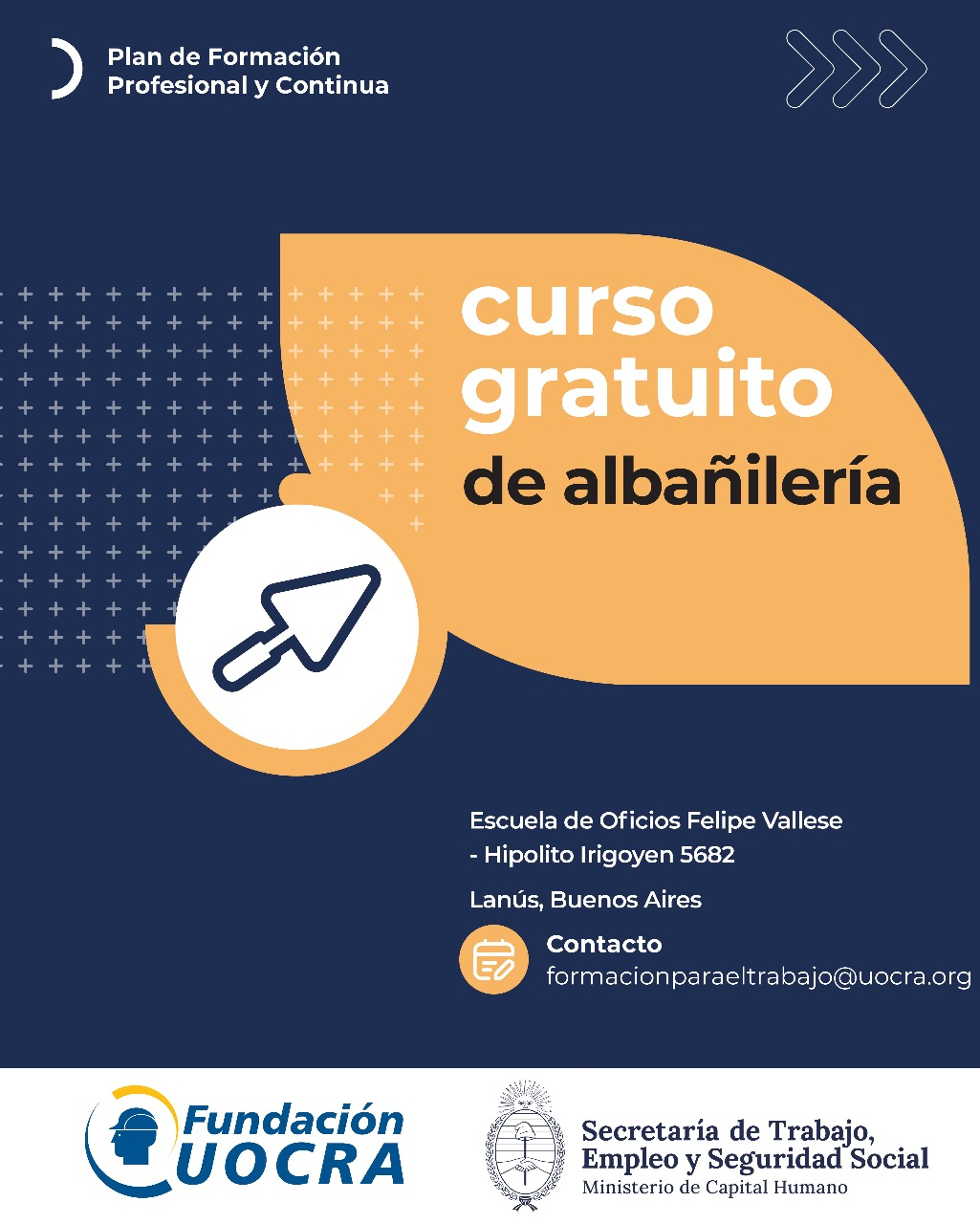 Curso Presencial de Albañilería en la UNLa: inicio 5 de septiembre 2025