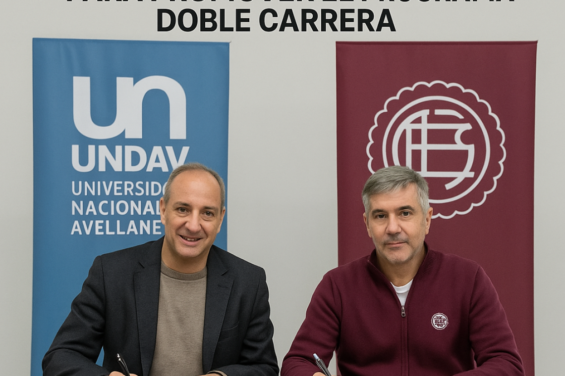 La UNDAV firmó convenio con el Club Atlético Lanús para promover el Programa Doble Carrera