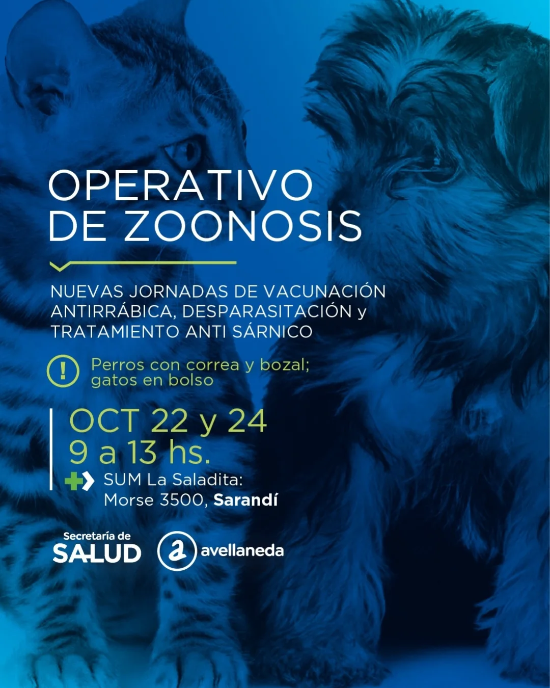 Operativo de Zoonosis en Sarandí: vacunación, desparasitación y atención gratuita para mascotas