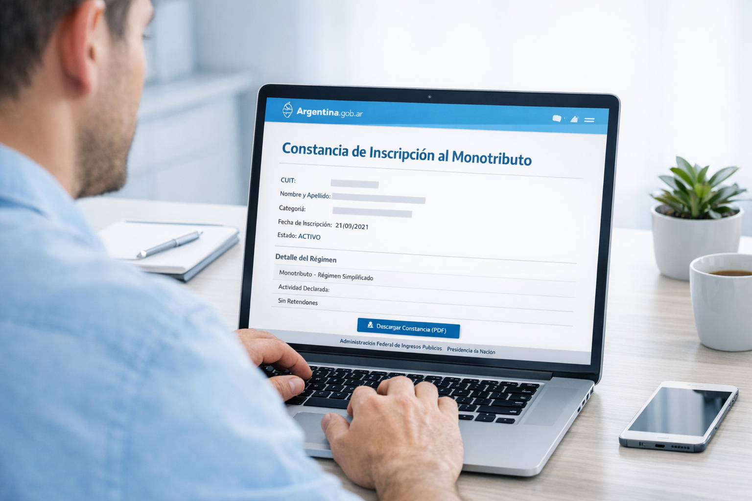 Cómo obtener la constancia de inscripción al Monotributo en Argentina — Trámite online