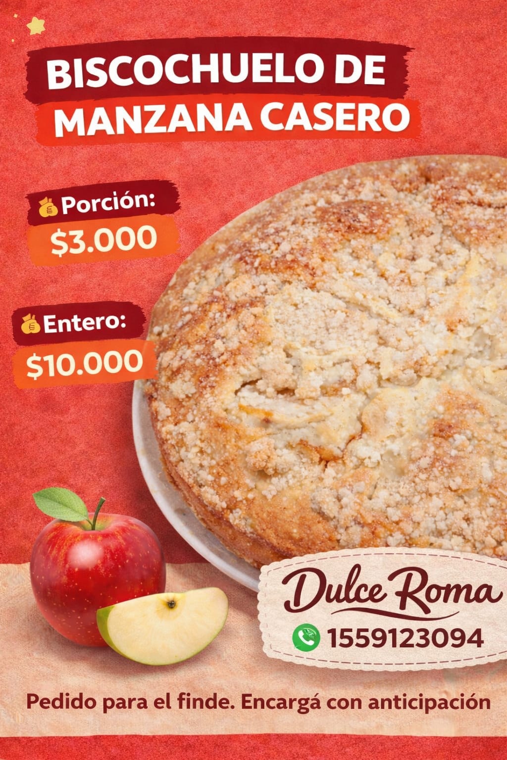 Dulce Roma Bizcochuelos caseros de banana y manzana en La Saladita, Sarandí Avellaneda