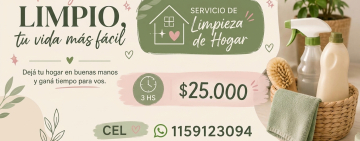 Servicio de Limpieza de Hogar en Avellaneda y Sarandí | 3 horas $25.000