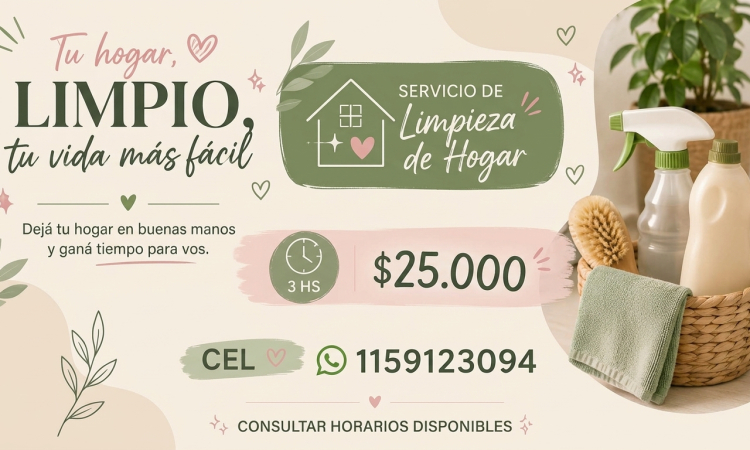 Servicio de Limpieza de Hogar en Avellaneda y Sarandí | 3 horas $25.000